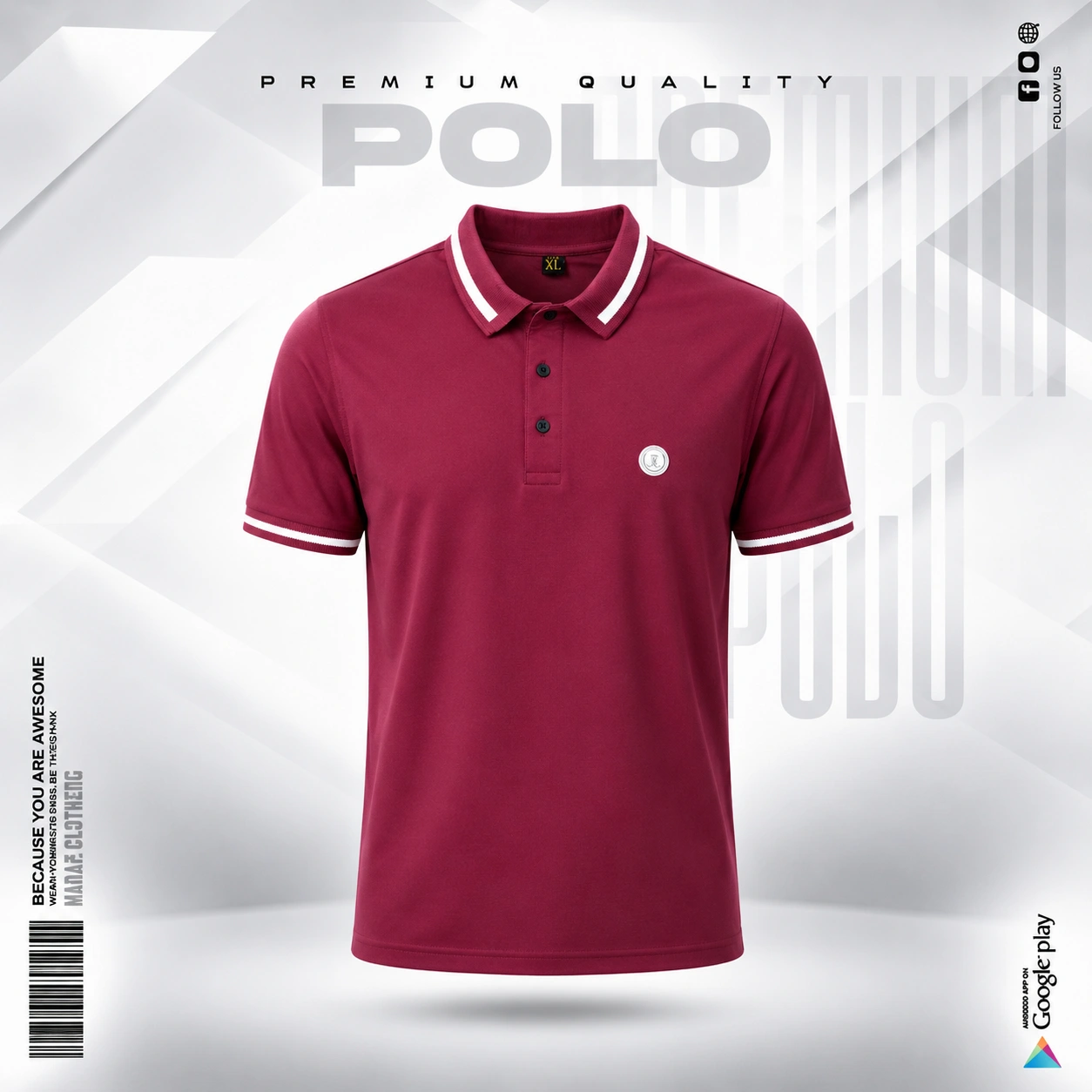 branded polo Maroon T-Shirts for men in Bangladesh with black and white collar design